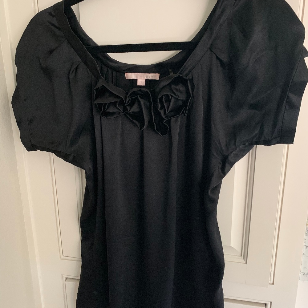 Rebecca Taylor silk black blouse top size 2
